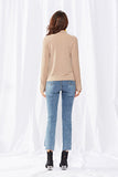 Noble Color Knitting Hight Collar T-shirt Top