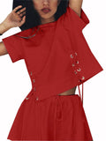 Cute Color Tops And Shorts Suits