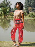 Elastic Waist Wide Leg Casual Pants
