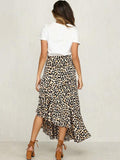 Delicate Leopard Empire Split-side Bust Skirt