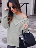 Unique Solid Color Long Sleeves Sweater Tops