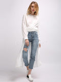 Latest Long Sleeves Solid 2 Colors Blouses&shirts Tops