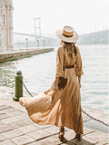 Unique Summer Bohemia Polka-dot V Neck Maxi Dress