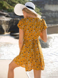Deep V-neck Mini Dress