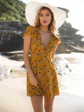 Deep V-neck Mini Dress