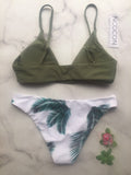 New Leaf Print Padded Bikini Set